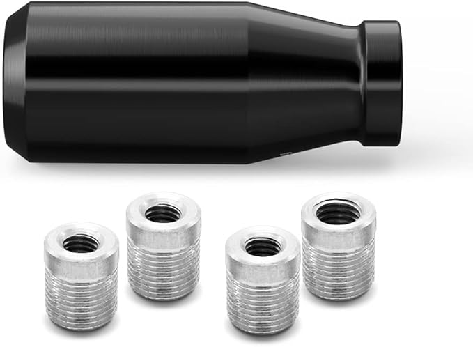 (Black) 6 Speed Weighted Manual Universal Automatic Gear Shifter Shift Knobs with 4 Adapters Fit Compatible with Manual Cars Most Automatic Cars