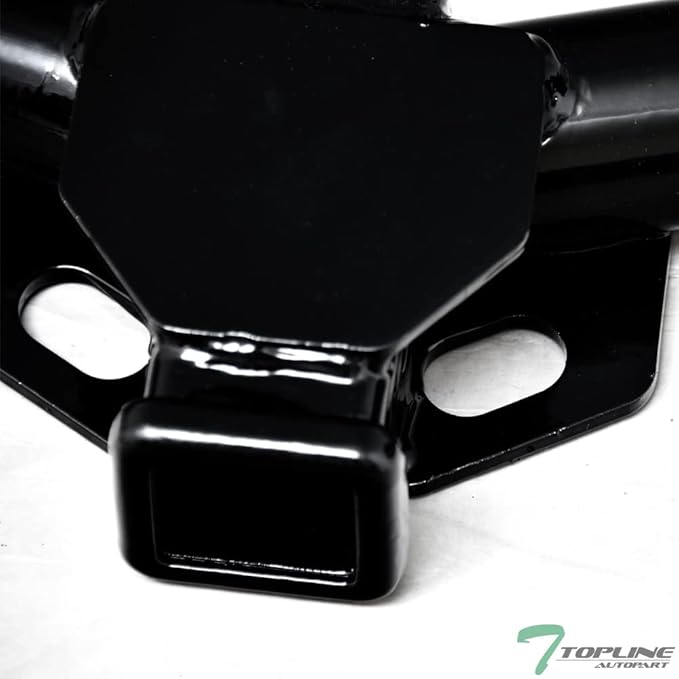 Class 3 III Black 2" Receiver Tube Rear Bumper Trailer Tow Hitch Towing Mount Compatible with 08-13 Toyota Highlander