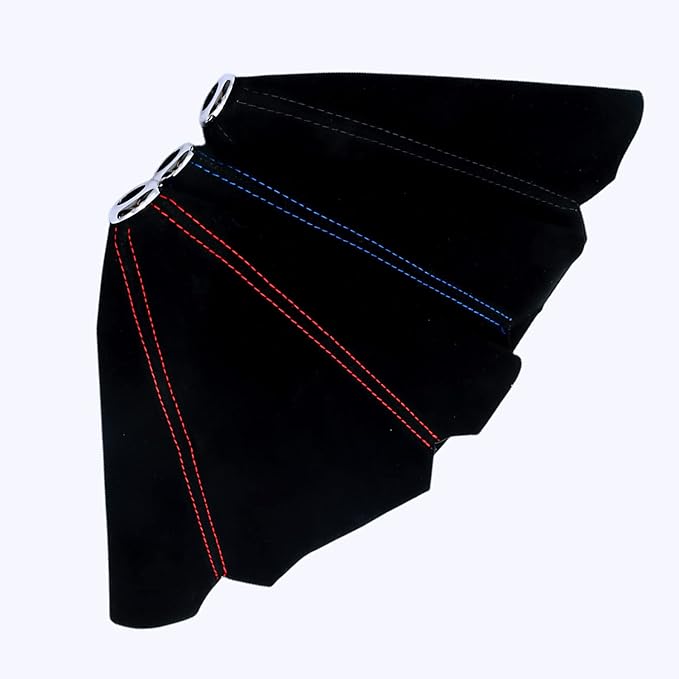 Car Shift Boots Shift knob dust Cover Manual Gear Shift Cover Suede Leather Shift Boots MT Gear knob Shift Boots (Black Suede w/Red Stitching)