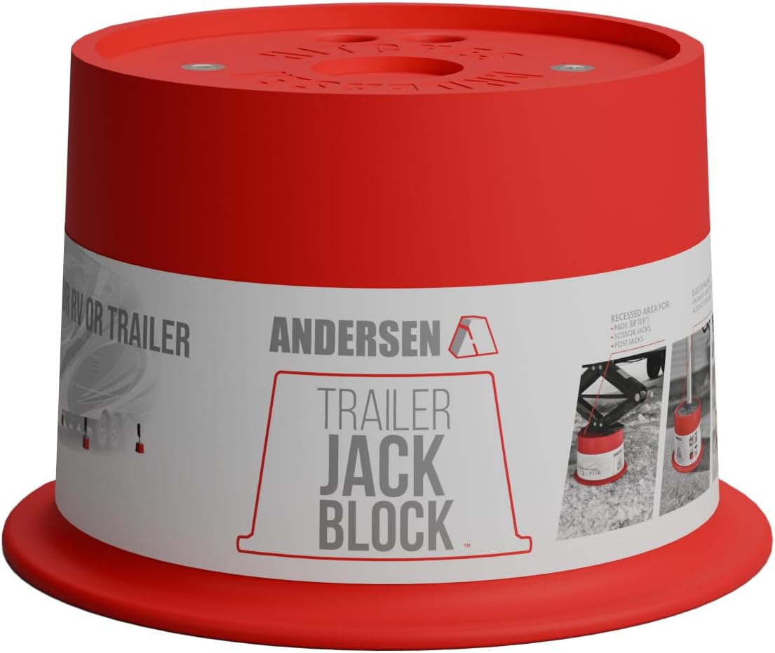 ANDERSEN HITCHES | 3684 | 4" Jack Block with Magnets | Fits up to 9" Jack Stand | RV & Camper Leveling | 50,000 lbs Capacity | Made in USA (x2-4" Jack Block x4-8" Jack Block, 6)