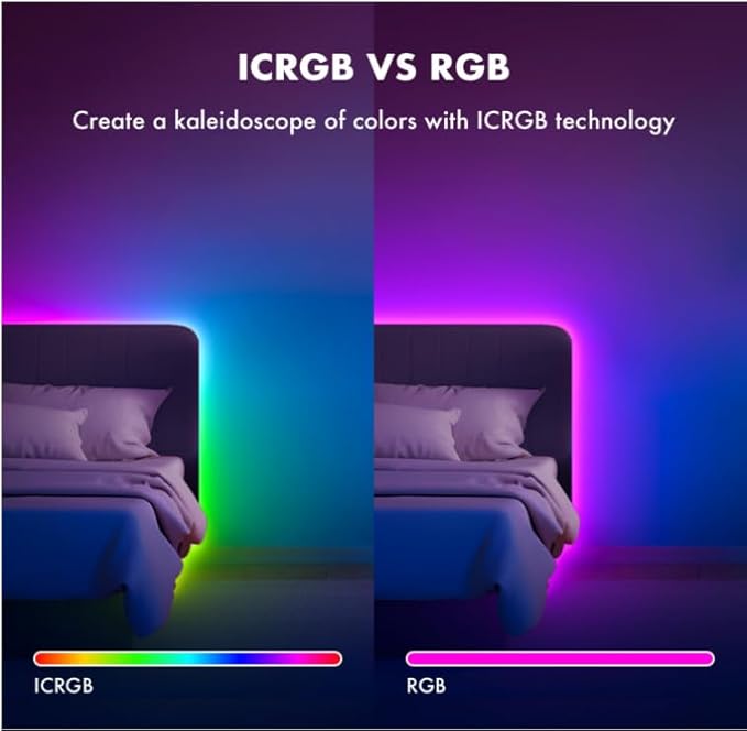 165 ft IC+RGB,Led Lights for Bedroom,Music Sync Color Changing,with Remote App Control Strip Lights for Room Home Kitchen Decor Party