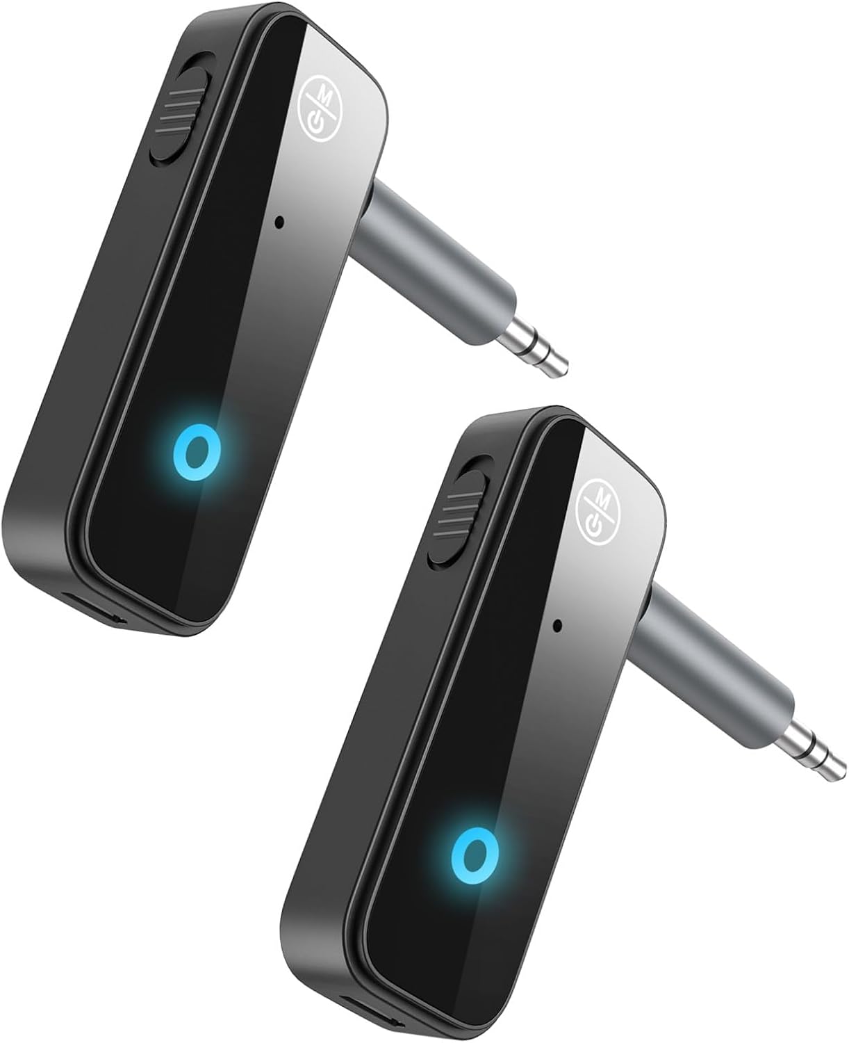 LOFICOPER Bluetooth AUX Adapter for Car, Bluetooth 5.3 Transmitter Receiver, 3.5mm Wireless Audio Receiver with Hands-Free Call, for Car, Home Stereo, Wired Headphones, Speaker, 2 Pack