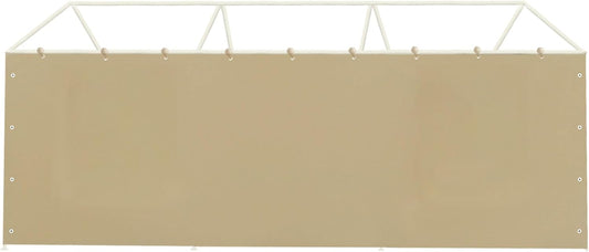 Carport Replacement Tarp Canopy, Sidewall Panel with Elastic Ball Bungees, for 10x20 FT or 12x20 FT Garage Party Tent Shelter - Beige, One Sidewall Panel Only