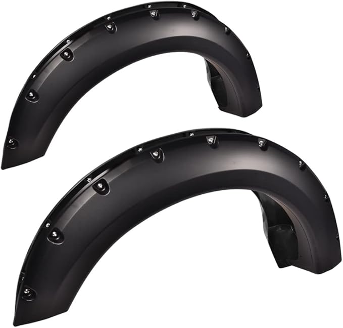 PIT66 Fender Flares,Compatible With 2004-2008 FORD F150(NOT For Heritage), Paintable Smooth Matte Black Pocket Riveted Style Wheel Flares Set, 4 Pcs