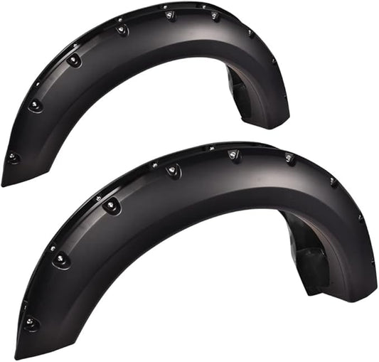 PIT66 Fender Flares,Compatible With 2004-2008 FORD F150(NOT For Heritage), Paintable Smooth Matte Black Pocket Riveted Style Wheel Flares Set, 4 Pcs