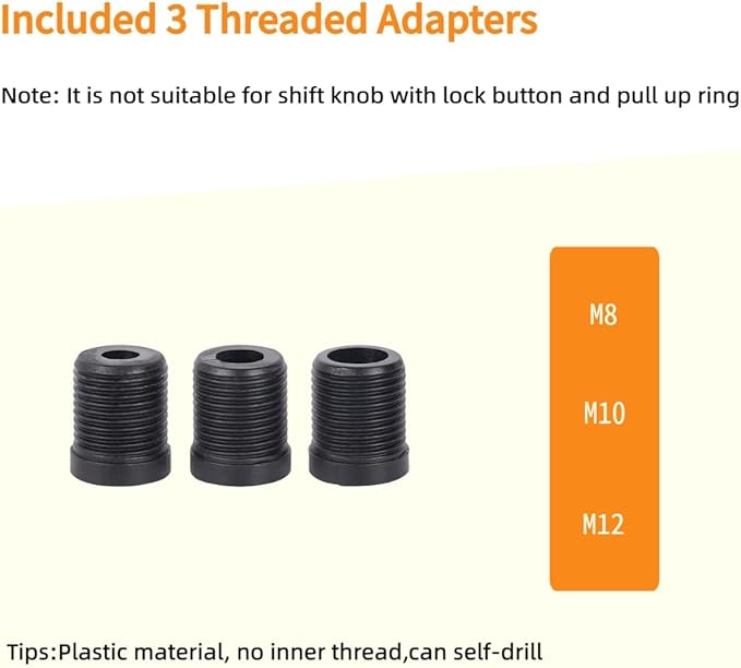 Universal Ghost Gear Shift Knob with 3 Threaded Adapters M8 M10 M12,Fits for Most Vehicles,Spooky Car Accessories Funny Gear Shifter Handle On Halloween(Ghost-Fluorescence)