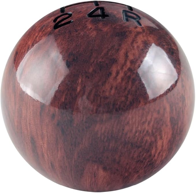 DEWHEL Aluminum Classic Weighted Wooden Type R Manual 5 Speed Gear Shift Knob w/Black Engraved Inlay with Universal Threads M8x1.25 M10x1.25 M10x1.5 M12x1.25