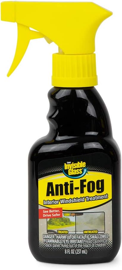 Invisible Glass 92472 Anti-Fog Interior Windshield Treatment Car Glass Defogger Cleaning Spray Prevents Windshield Fogging To Improve Driving Visibility, No Streaks or Haze, 8 Fl Oz, Pack of 1