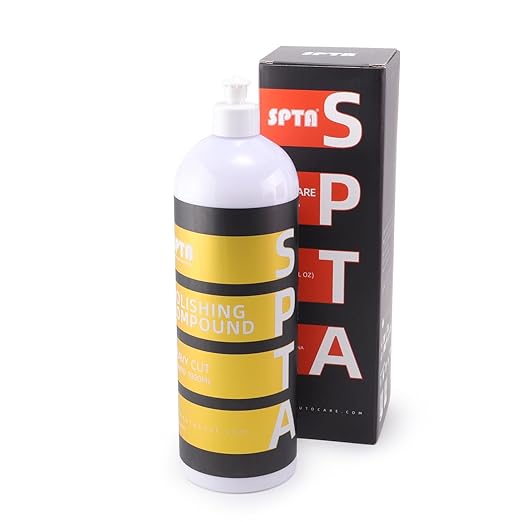 SPTA Polishing Compound Car Scratch & Swirl Remover Rubbing Compound & Finishing Polish Buffing Compound Swirl Remover for Cars Automotive Paint Correction (33.8oz Heavy Cut Polishing Compound)