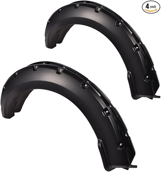 PIT66 4PCS Smooth Pocket-Rivet Wheel Fender Flares, Compatible With 2015 2016 2017 Ford F150 Styleside with 67.0" / 78.8" / 97.4" Length Bed (Not Fit for 68T Technology Pack or Lane Change Sensor)