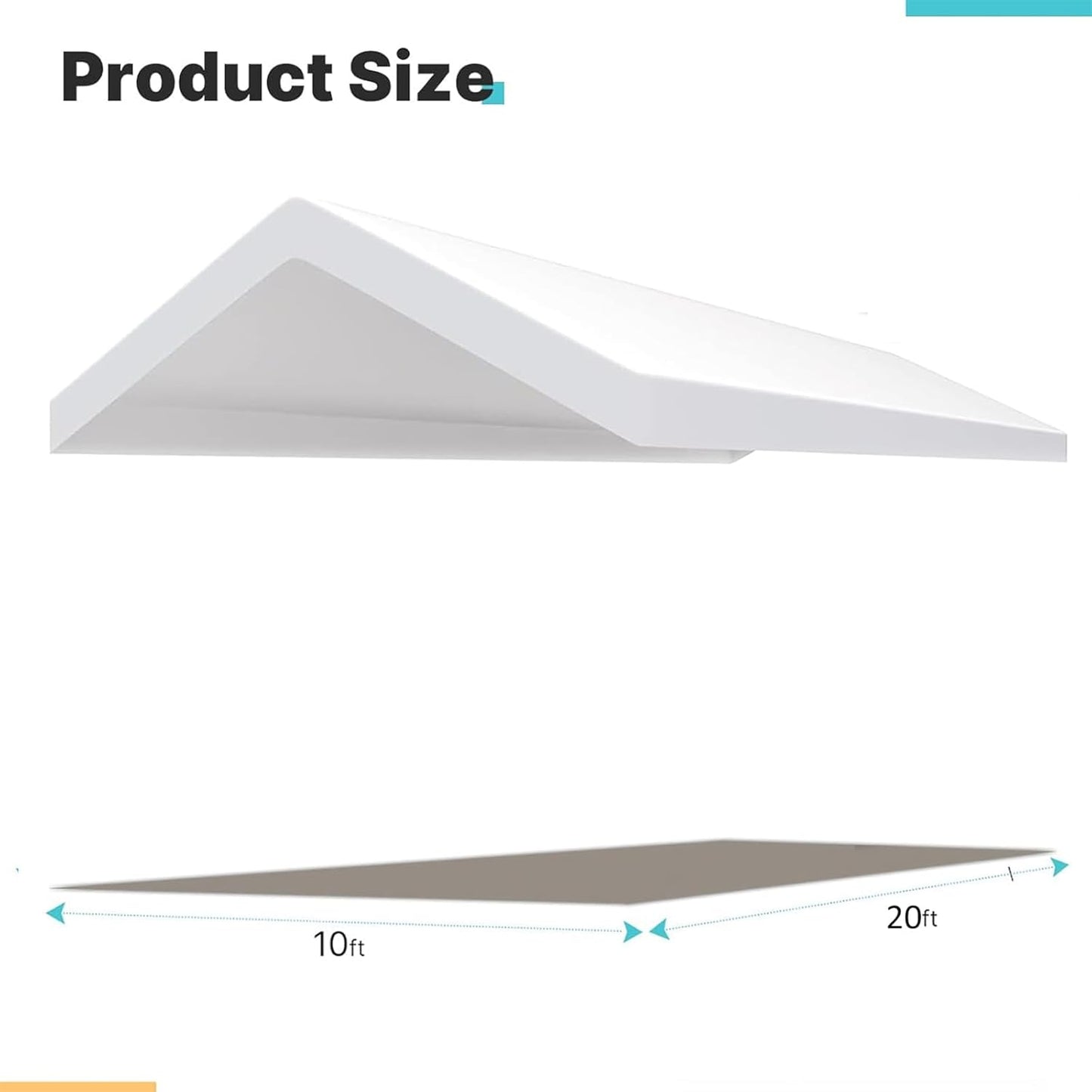 Upgraded Carport Replacement Canopy Cover for 10’ x 20‘ Car Tent Top Garage Shelter Cover Tarp with Ball Bungees (Only Top Cover, Frame Not Include) White