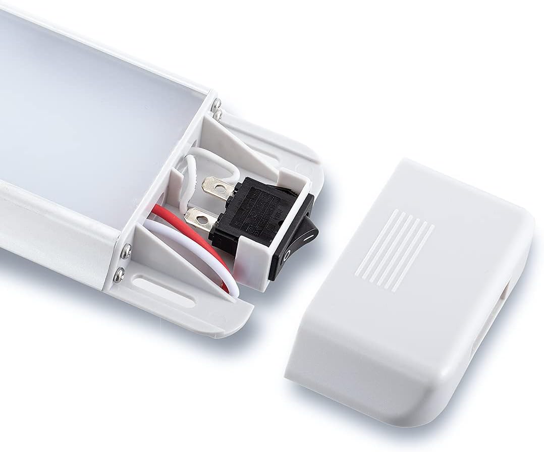 LED Interior Utility Light Fixture 30.3" x 2.6", High Lumen-Output Low Current Draw Energy Efficient, Frosted Lens 6000K Cool-White Even Diffused Beam, On/Off Rocker Switch 12V-24V DC, 1-Pack