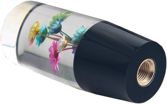 DEWHEL Manual Gear Stick Shifter Knob JDM 10CM Real Flowers Durable Acrylic Shift Knob Universal Shift Head M12X1.25 M10X1.5 M10X1.25 M8x1.25