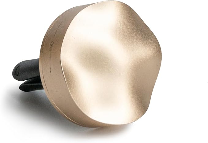 THEDOTS Series Metal Wave Car Air Freshener Vent Clip, Cashmere Wood Chestnut, Water Ripple Design, Long-lasting Fragrance, Gift for Drivers