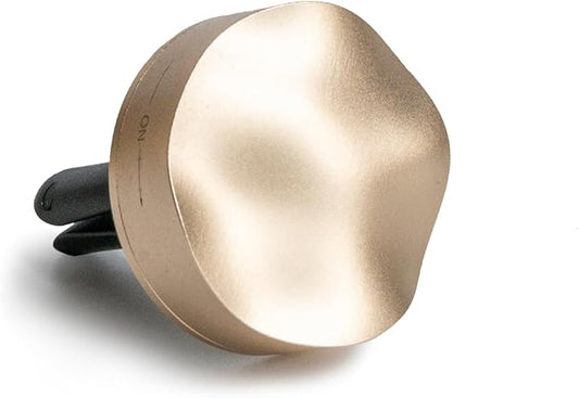 THEDOTS Series Metal Wave Car Air Freshener Vent Clip, Cashmere Wood Chestnut, Water Ripple Design, Long-lasting Fragrance, Gift for Drivers