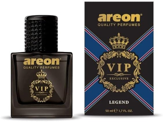 AREON VIPB03 Car Perfume 1.7 Fl Oz. (50ml) Glass Bottle Car Air Freshener Spray, Legend (Black Package)