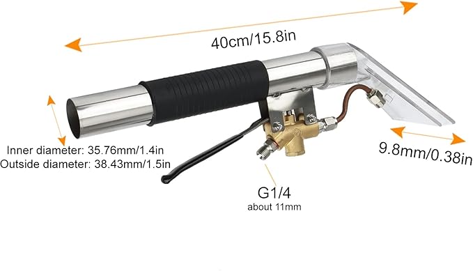 Stainless Steel Carpet Extractor Wand for Steam Car Cleaner, Truckmount Carpet Cleaning Machine Accessory, Upholstery Cleaning Tool for Furniture Auto Car Detailing