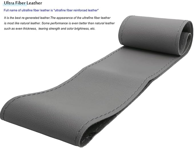 AUTOXBERT 38cm/15 Inch Hand Sewing Steering Wheel Cover Breathable Anti-Slip Leather Steering Wheel Cover for Nissan Qashqai Toyota Camry RAV4 VW Golf