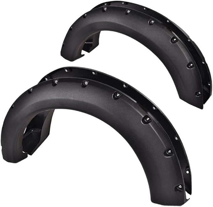 PIT66 Fender Flares,Compatible with 2004-2008 Ford F150(NOT For Heritage), Rugged Black Pocket Riveted Textured Style Wheel Flares Set, 4 Pcs