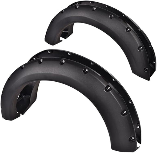 PIT66 Fender Flares,Compatible with 2004-2008 Ford F150(NOT For Heritage), Rugged Black Pocket Riveted Textured Style Wheel Flares Set, 4 Pcs