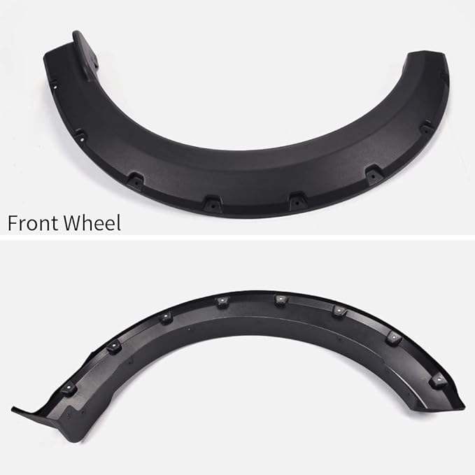 4PCS Fender Flares Fit Ford F-150 2015 2016 2017, Only Fit 67.1"/78.9"/97.6" Bed Length Styleside Models Textured Riveted Style Wheel Trim Accessories