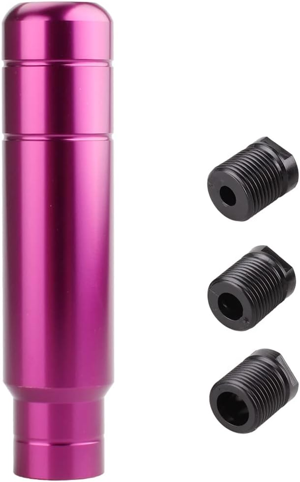 BARTOO Aluminum Weighted Manual Shift knobs, Long Stick Shift Knob Gear Shifter Knobs, Car Accessories Lever Cover Head Universal Shifter Knobs with 3 Threaded Adapters (Purple)