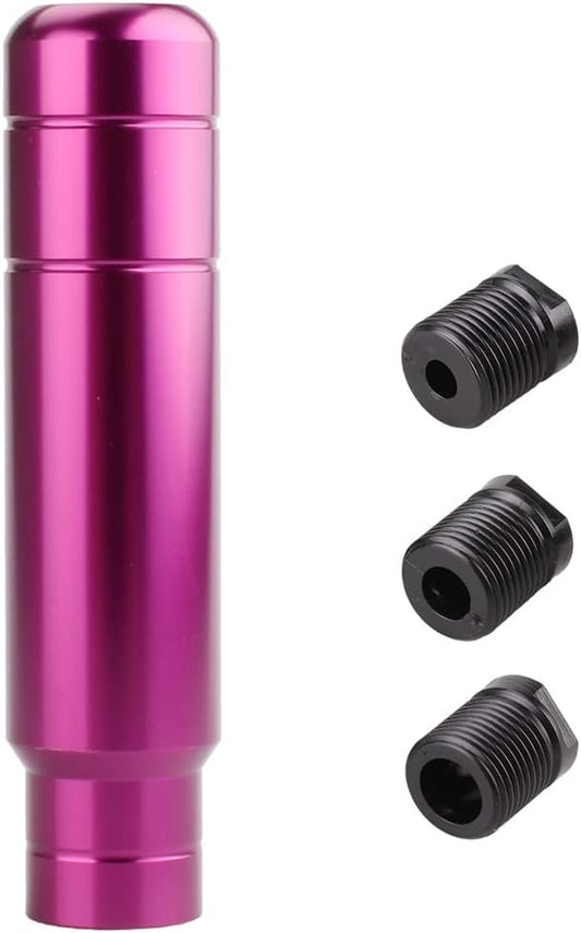 BARTOO Aluminum Weighted Manual Shift knobs, Long Stick Shift Knob Gear Shifter Knobs, Car Accessories Lever Cover Head Universal Shifter Knobs with 3 Threaded Adapters (Purple)