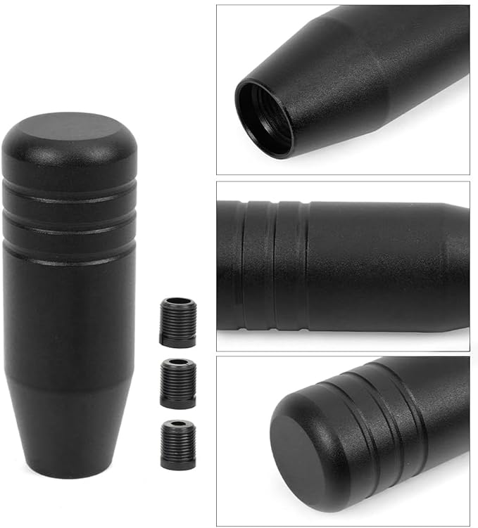 muge racing Universal 3.5inch Aluminum Alloy Shift Knob, Heavy Duty Car Gear Lever Stick Shifter Handle fit Most Automatic Manual Vehicle Black