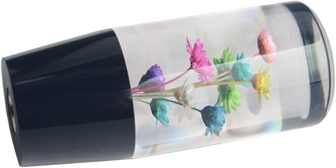 DEWHEL Manual Gear Stick Shifter Knob JDM 10CM Real Flowers Durable Acrylic Shift Knob Universal Shift Head M12X1.25 M10X1.5 M10X1.25 M8x1.25