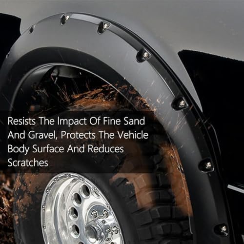 G-PLUS Fender Flares Compatible with 2007-2013 Chevy Silverado 5.8' Short Bed Factory Style 1500 Crew Cab With 69.3" Bed Fleetside Models (Do not fit long bed models) Textured Wheel Flares