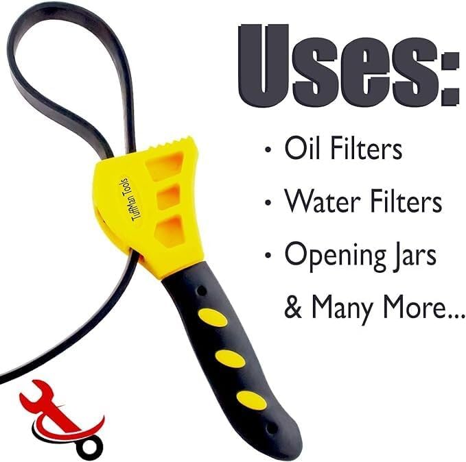 Oil Filter Wrench Adjustable Set - 2pcs, Plumbing Wrench for Tight Spaces Use as Jar Opener, Pipe Wrench, Rubber Strap Wrenches Used by Mechanics, Plumber Tools