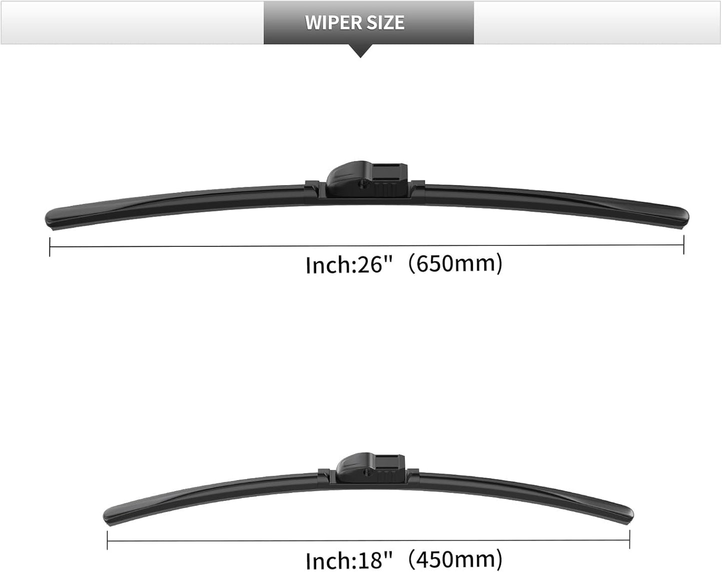 Front Windshield Wipers, 2-Piece Set for BMW 5 Series 528i 535i 535d 550i 2011 2012 2013 2014 2015 2016 - Automotive Replacement Front Wiper Blades for Car Window