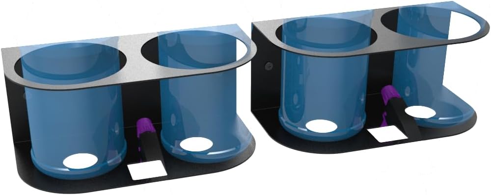 JINGCHENGMEI 2Pcs of 2 Spray Bottles Holder, Steel Wall Mount Storage Organizer for All-Purpose at Garage and Home (SBH-2B2Pcs)