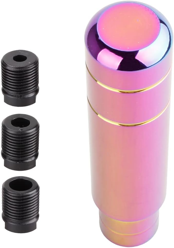 BARTOO Aluminum Alloy Heavy Weighted Shifter Knob, 5" Auto Gear Shift Knob, Car Gear Lever Stick Shifter Handle,with 3 Threaded Adapters M8 M10 M12,Fit Most Automatic Manual Vehicle(Neo)
