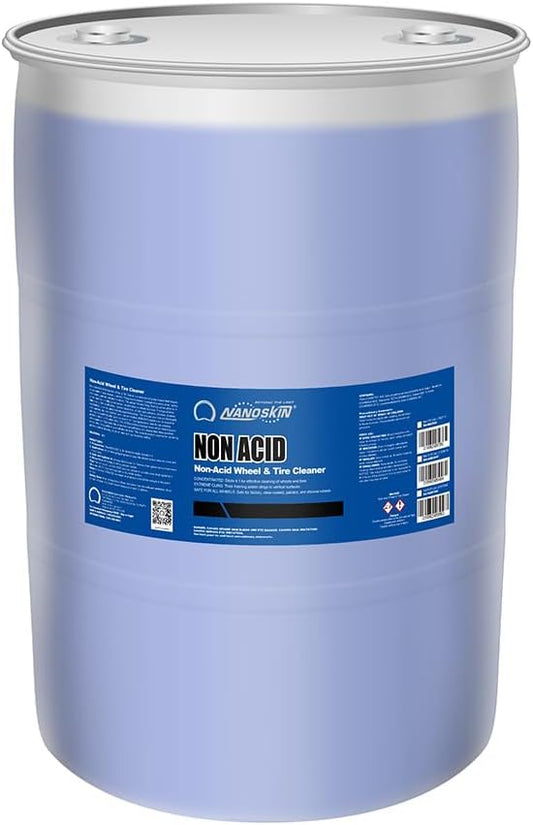 Nanoskin NON ACID Professional Wheel & Tire Cleaner 30 Gallons – Works with Tire Brush | Car Wash Cleaning Spray for Car Detailing | Removes Brake Dust, Oil, Dirt, Light Corrosion