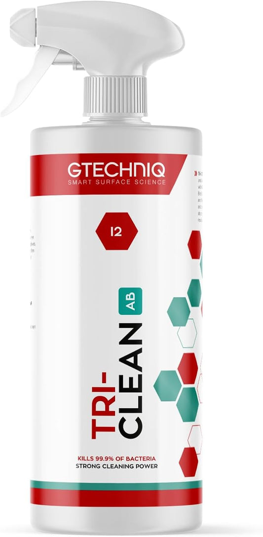 Gtechniq - I2 Tri-Clean - Automotive Interior Odor Absorber; Removes Dirt Attracting Residues; Safe on Leather, Dash, Carpets, Upholstery (1 Liter)
