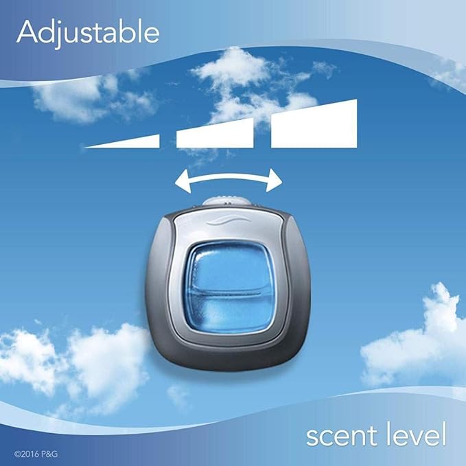 Febreze Car Air Fresheners, 2 Linen & Sky and 2 Hawaiian Aloha Scents, Odor Eliminator for Strong Odors (4 Count)