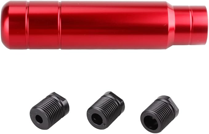 BARTOO Aluminum Alloy Heavy Weighted Shifter Knob, 5" Auto Gear Shift Knob, Car Gear Lever Stick Shifter Handle,with 3 Threaded Adapters M8 M10 M12,Fit Most Automatic Manual Vehicle(Red)