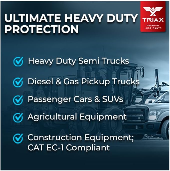 Triax All Fleet ELC - Heavy Duty Extended Life Diesel Antifreeze Concentrate - HD NOAT, 1 Million Mile, 8 Year, 20,000 Hours, Compatible with CAT EC-1 (4 Gallon Pack)