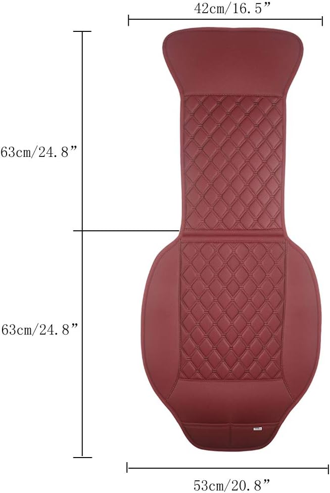 Black Panther 1 Pair Luxury Car Seat Covers Protectors, Universal Anti-Slip Driver Seat Cover with Partial Backrest Coverage (Middle Part Only), Diamond Pattern, Compatible with 95% Cars (Burgundy)