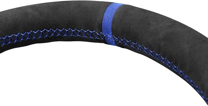 MEWANT DIY Hand Stitch Black Athsuede Steering Wheel Cover for Ford F150 Lightning F350 F450 Expedition 2022-2024