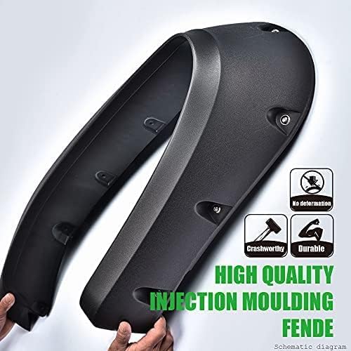 G-PLUS Fender Flares Compatible with Dodge Ram 1500 2009-2018 Fleetside Models/Fit Dodge Ram 1500 Classic 2019-2022(Not fit R/T & Rebel Models) Rugged Textured Black Pocket Riveted Style Wheel Flares