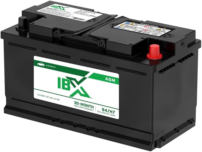Interstate Batteries IBX Automotive Battery 12V 80Ah (Group Size H7, 94R) 850CCA SLI AGM Auto Replacement Battery for Cars, SUVs, Sedans, Trucks (IBX-94R/H7-AGM)