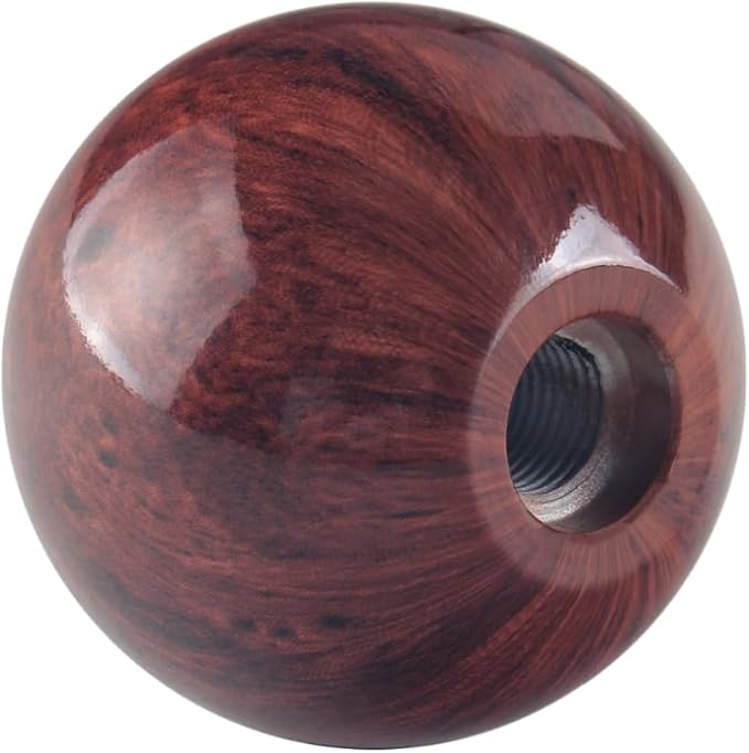 DEWHEL Aluminum Classic Weighted Wooden Type R Manual 5 Speed Gear Shift Knob w/Black Engraved Inlay with Universal Threads M8x1.25 M10x1.25 M10x1.5 M12x1.25