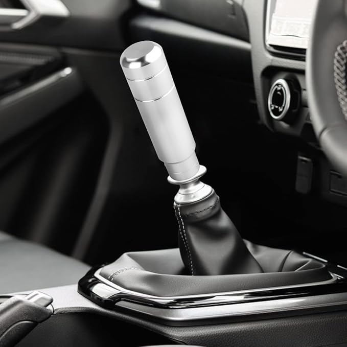 BARTOO Aluminum Weighted Manual Shift knobs, Long Stick Shift Knob Gear Shifter Knobs, Car Accessories Lever Cover Head Universal Shifter Knobs with 3 Threaded Adapters (Silver)