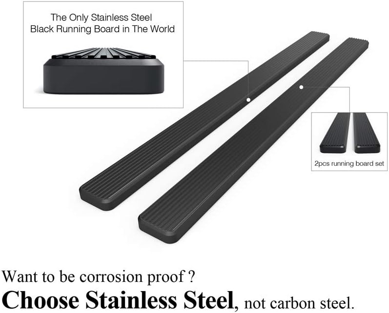 APS (Black 5 inches) 304 Stainless Steel Running Boards Nerf Bars Side Steps Compatible with Ford F150 2015-2025 Regular Cab & F-250 F-350 Super Duty 2017-2025