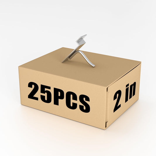 25 PK Silver 2 inch Wall Mounted Slatwall Hooks – Heavy-Duty Storage & Organization Solution