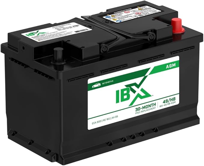 Interstate Batteries IBX Automotive Battery 12V 95Ah (Group Size H8, 49) 900CCA SLI AGM Auto Replacement Battery for Cars, SUVs, Sedans, Trucks (IBX-49/H8-AGM)