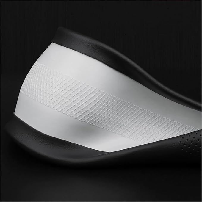 Carodi Leather car Steering Wheel Cover, Ultra-Thin, Comfortable, Non-Slip, Breathable, Universal 15 inches (Black)