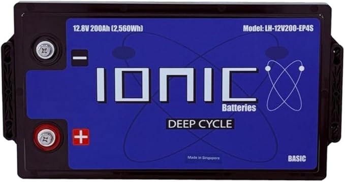 Ionic Lithium 12V 200Ah LiFePO4 Deep Cycle Battery (No Bluetooth) - Perfect for Bass Boats, Trolling Motors, Solar Energy Storage, RVs, Back-Up Power, and Off-Grid Applications
